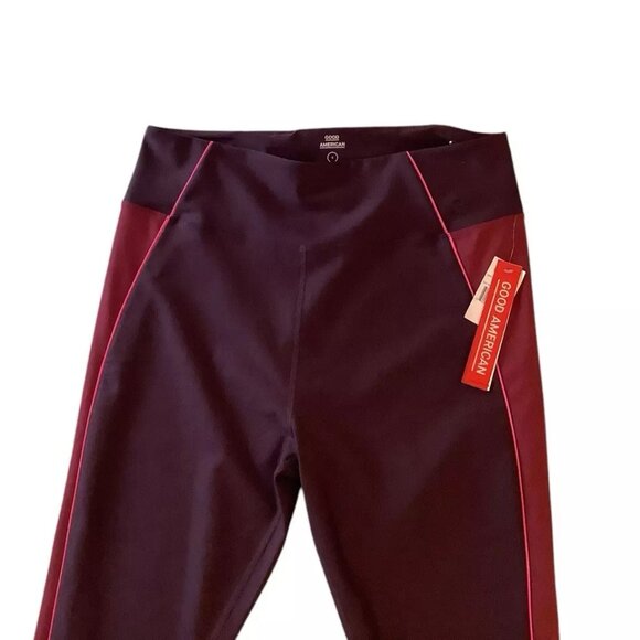 NWT Good American High Waist Ankle Leggings Maroon Size 6 - Picture 5 of 8